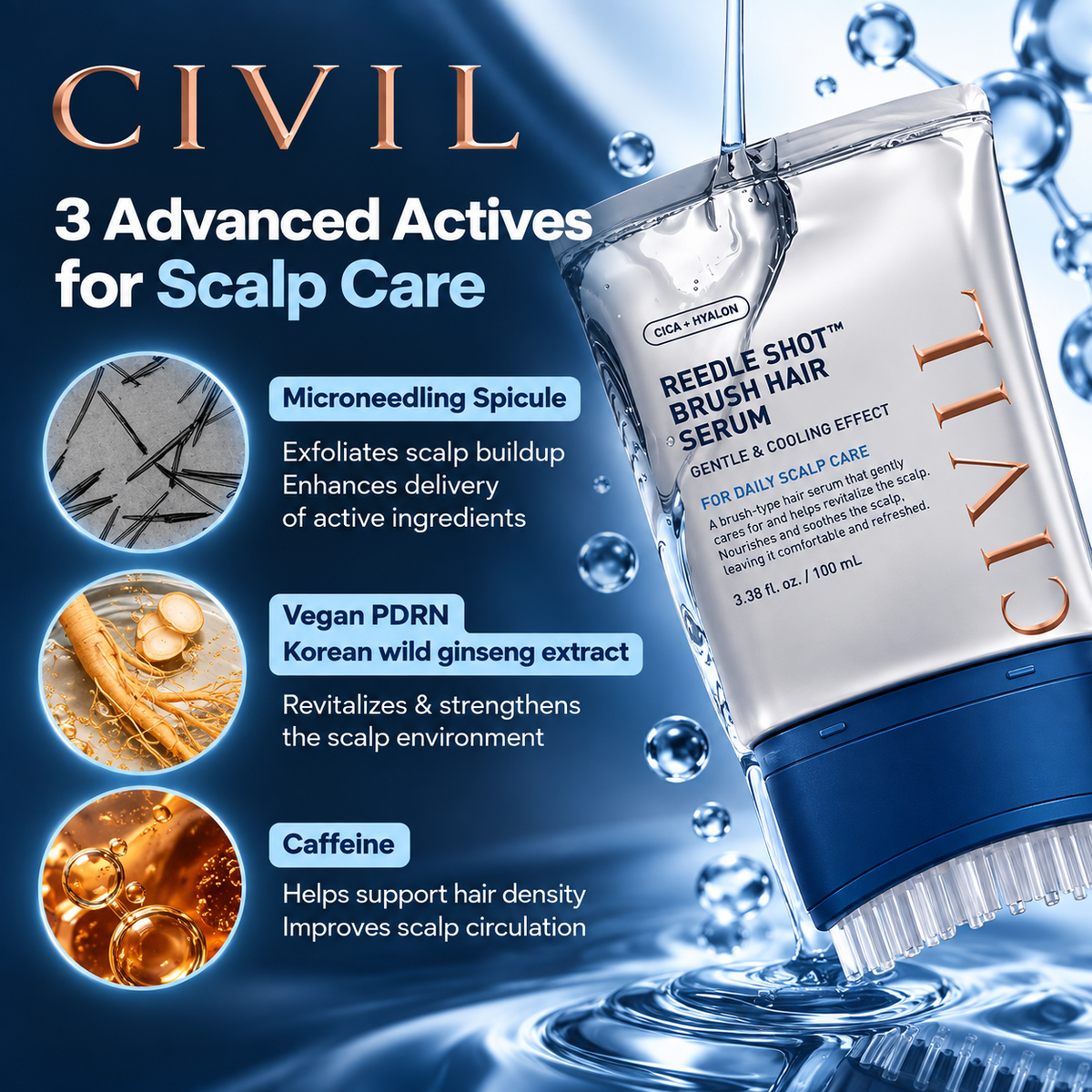 CIVIL PDRN Scalp Serum With Brush